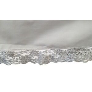Large White Lace Tablecloth 116x60 In Branded‎ Possibly Handmade Few Stains SEE